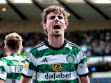 Celtic's Matt O'Riley celebrates on May 13, 2024