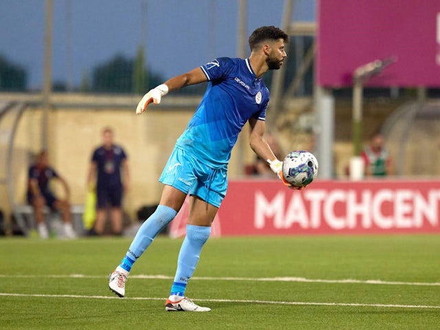 Nauzet Santana, goalkeeper of Lincoln Red Imps is in action during the UEFA Champions League, First Qualifying Round, 1st Leg soccer match between Hamrun Spartans and Lincoln Red Imps, at the Centenary Stadium, in Ta Qali, Malta -  09/07/2024 [on July 28,