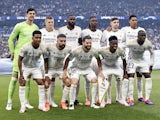 Real Madrid players line up before the Champions League final on June 1, 2024