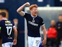 Dundee's Simon Murray celebrates after scoring on July 23, 2024