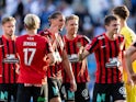 Brommapojkarna players cheer after the Allsvenskan football match between IFK Göteborg and Brommapojkarna on July 30, 2024