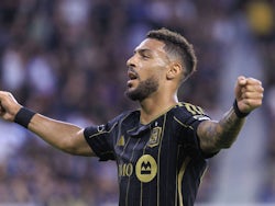 Denis Bouanga of Los Angeles FC celebrates a goal on June 22, 2024