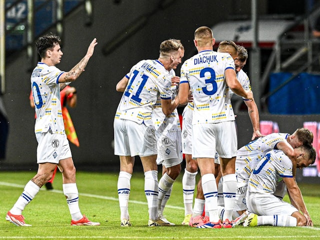 Dynamo Kiev players celebrate on July 23, 2024