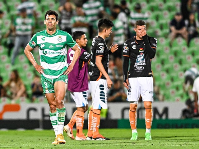 Ismael Govea of Santos Laguna looks dejected after a match on April 25, 2024