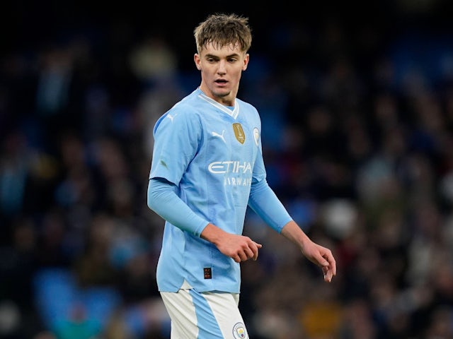 Manchester City's Jacob Wright pictured in January 2024