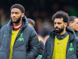 Liverpool defender Joe Gomez (2) and Liverpool forward Mohamed Salah (11) on April 21, 2024