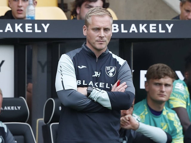 Norwich Head Coach Johannes Hoff Thorup during the Pre-Season Friendly match at Carrow Road on August 3, 2024