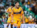 Nicolas Ibanez of Tigres celebrates a goal on July 20, 2024