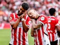 PSV player Ismail Saibari and PSV player Noa Lang celebrating on August 4, 2024