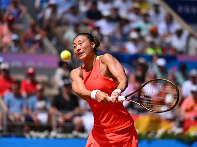 Qinwen Zheng in action at the Paris Olympics on August 1, 2024