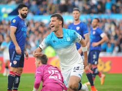 Santiago Sosa of Racing Club celebrates on July 28, 2024