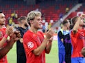 William Baeten of FCSB celebrates after his side's victory after match against FC Maccabi Tel Aviv in the Uefa second leg champions league second qualifying round on July 31, 2024 [on August 4, 2024]