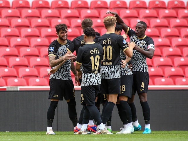  AZ Alkmaar players celebrating a goal on August 8, 2024