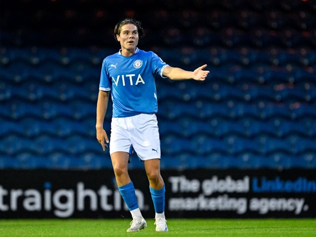 Cody Johnson of Stockport County during the Pre-season friendly match Stockport County vs Blackburn Rovers at Edgeley Park Stadium, Stockport, United Kingdom, on August 2, 2024 [on August 11, 2024]