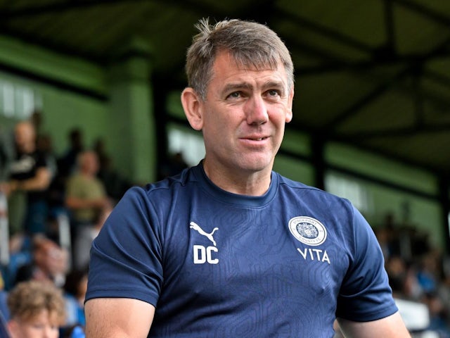 Dave Challinor manager of Stockport County during the Pre-season friendly match Stockport County vs Blackburn Rovers at Edgeley Park Stadium, Stockport, United Kingdom, August 2, 2024  [on August 11, 2024]