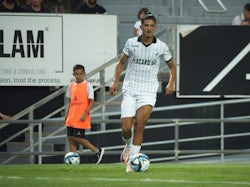 Mohamed Belloumi of Sporting Clube Farense in action during the friendly football match on August 8, 2024