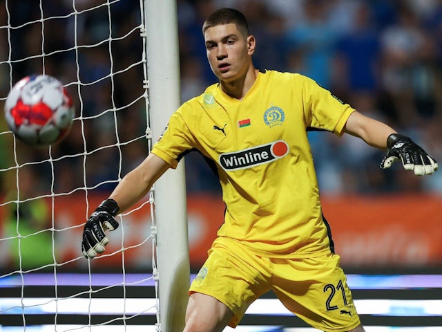 Fedor Lapoukhov of Dinamo Minsk in action during UEFA Conference League First qualifying round, 1st leg match between FK Zeljeznicar and Dinamo Minsk at Grbavica Stadium on July 13, 2023. [on August 6, 2024]