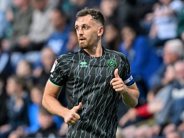 Jack Robinson of Sheffield United during the Sky Bet Championship match Preston North End vs Sheffield United at Deepdale, Preston, United Kingdom, August 9, 2024 [on August 11, 2024]