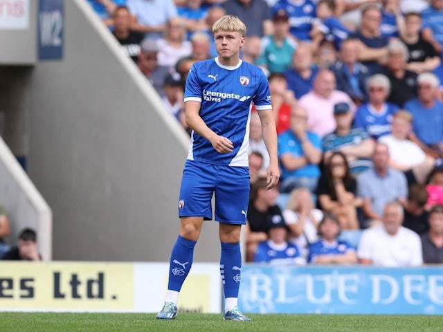 James Berry of Chesterfield during the Chesterfield FC v Sheffield United FC pre-season friendly match at the SMH Group Stadium, Chesterfield, England, United Kingdom on 20 July 2024 [on August 7, 2024]