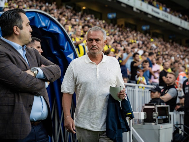 Fenerbahce head coach Jose Mourinho before a Champions League second qualifying round match with Lugano on July 30, 2024