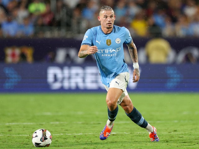 Manchester City's Kalvin Phillips in action on July 31, 2024