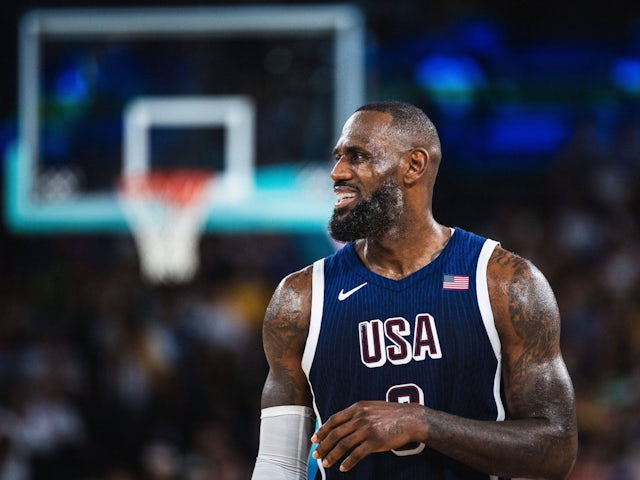 USA's LeBron James in action on August 6, 2024