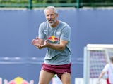 RB Leipzig boss Marco Rose leading a training session on August 7, 2024 [on August 8, 2024]