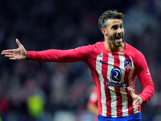 Atletico Madrid's Mario Hermoso reacts on April 27, 2024