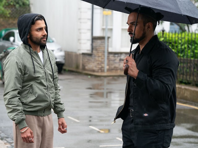 Vinny and Ravi on EastEnders on July 29, 2024