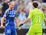 Kevin Hoog Jansson of Norrkoping celebrates on Ausgust 3, 2024