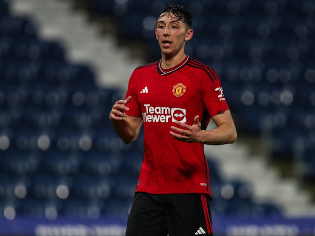 Sonny Aljofree in action for Manchester United's Under-21s in August 2024