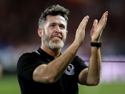 Shamrock Rovers manager Stephen Bradley applauds the fans after the game on July 30, 2024