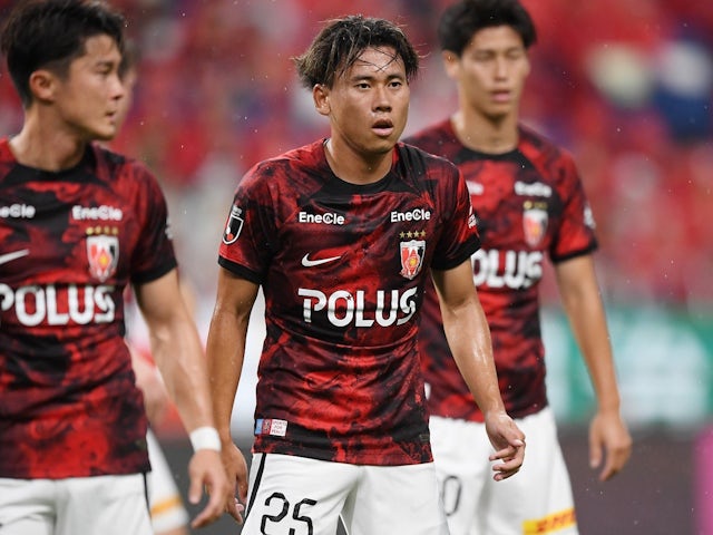 Kaito Yasui of Urawa Red Diamonds in action on June 30, 2024