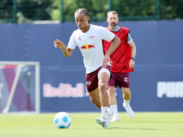 Xavi Simons in training for RB Leipzig on August 7, 2024 [on August 8, 2024]