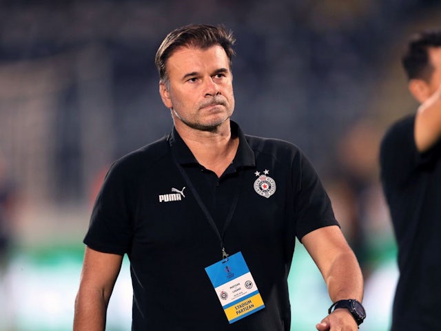 Aleksandar Stanojevic football coach of Partizan at the qualification match for the UEFA Europa League against Lugano at the Partizan stadium, Belgrade on August 8, 2024 [on August 13, 2024]