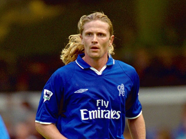 Emmanuel Petit in action for Chelsea in 2021