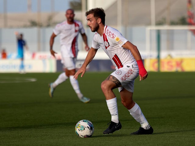 Ethan Britto of Lincoln Red Imps is in action during the UEFA Champions League, First Qualifying Round, 1st Leg soccer match between Hamrun Spartans and Lincoln Red Imps, at the Centenary Stadium, in Ta Qali, Malta, on July 9, 2024. [on August 13, 2024]