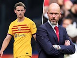 Barcelona midfielder Frenkie de Jong and Manchester United manager Erik ten Hag