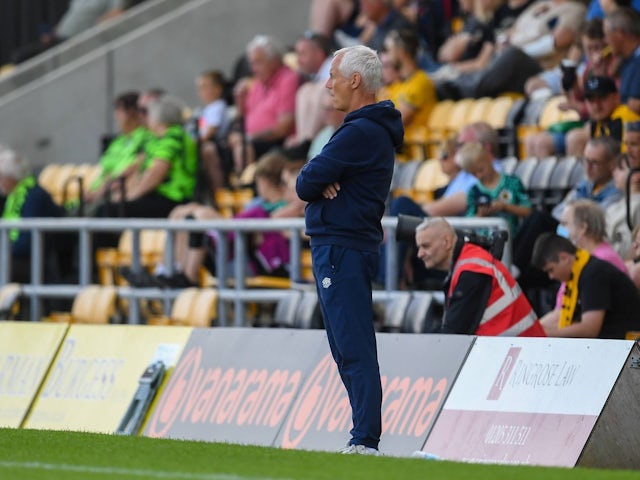 Boston United Manager Ian Culverhouse watches on from the touchline during the National League match between Boston United and Forest Green Rovers at the Jakemans Community Stadium, Boston, United Kingdom on August, 17 2024 [on August 18, 2024]