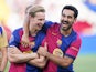 Barcelona's Frenkie de Jong and Ilkay Gundogan pictured in May 2024