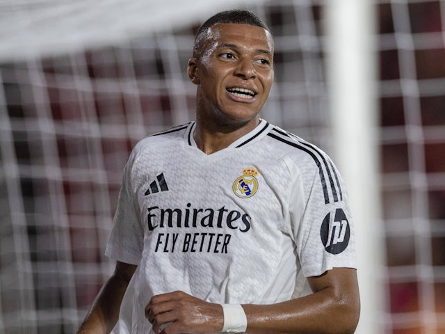 Real Madrid attacker Kylian Mbappe on August 18, 2024