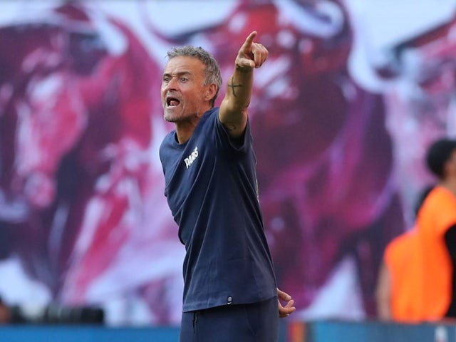 Coach Luis Enrique FC Paris Saint Germain Test match preparation season 2024 2025 RB Leipzig vs FC Paris Saint Germain at the Red Bull Arena in Leipzig, on August 8, 2024 [on August 14, 2024]