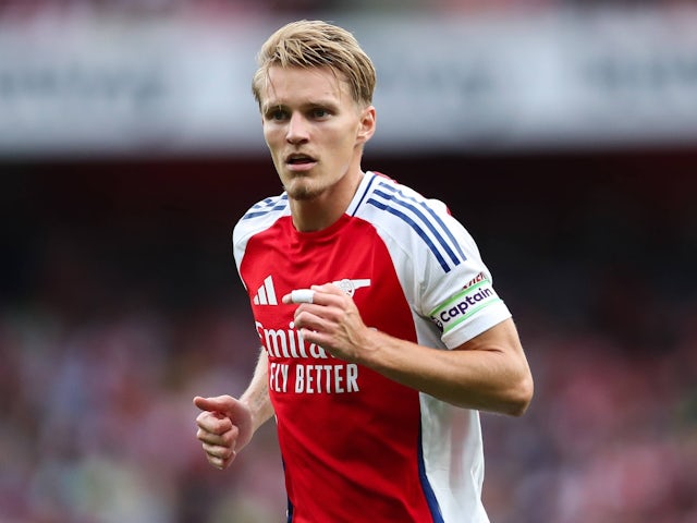 Arsenal's Martin Odegaard in action during the Arsenal FC v Bayer 04 Leverkusen pre-season friendly match at the Emirates Stadium, London, England, United Kingdom on 7 August 2024