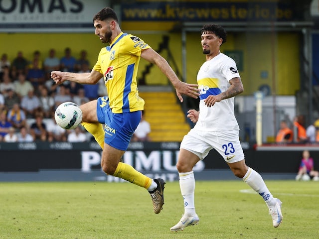 Haspolat Dogucan of Westerlo in action on August 10, 2025