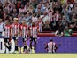 Brentford's Yoane Wissa celebrates scoring their second goal on August 18, 2024