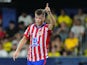 Alexander Sorloth centre-forward of Atletico de Madrid and Norway celebrates after scoring on August 19, 2024