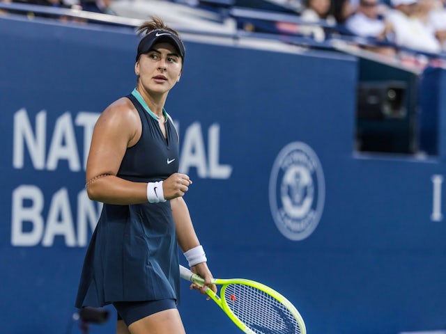 Bianca Andreescu in the opening round of the National Bank Open on August 6, 2024