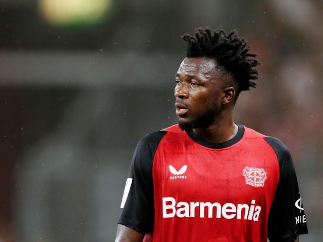 Edmond Tapsoba of Bayer 04 Leverkusen during the DFL-Super Cup match between Bayer 04 Leverkusen and VfB Stuttgart at BayArena on August 17, 2024 [on August 21, 2024]