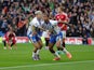 Joao Pedro celebrates scoring for Brighton & Hove Albion against Manchester United on August 24, 2024