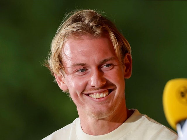 Julian Brandt of Borussia Dortmund smiles, Borussia Dortmund, Brinkhoffs Ballgefluester, Westfalenpark on August 21, 2024 [on August 22, 2024]